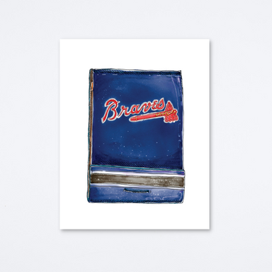 Atlanta Braves Navy Art Print