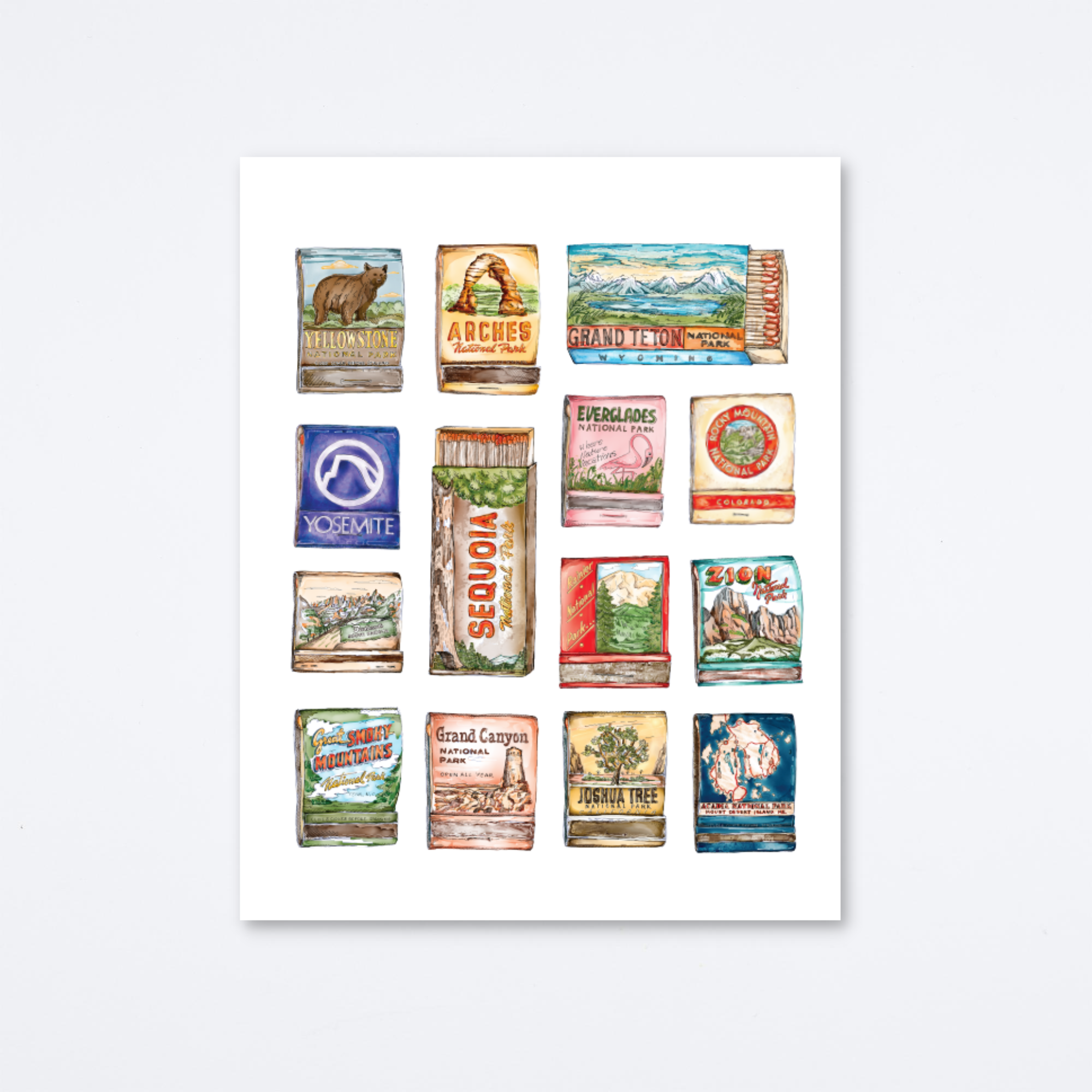 National Parks Collage Art Print