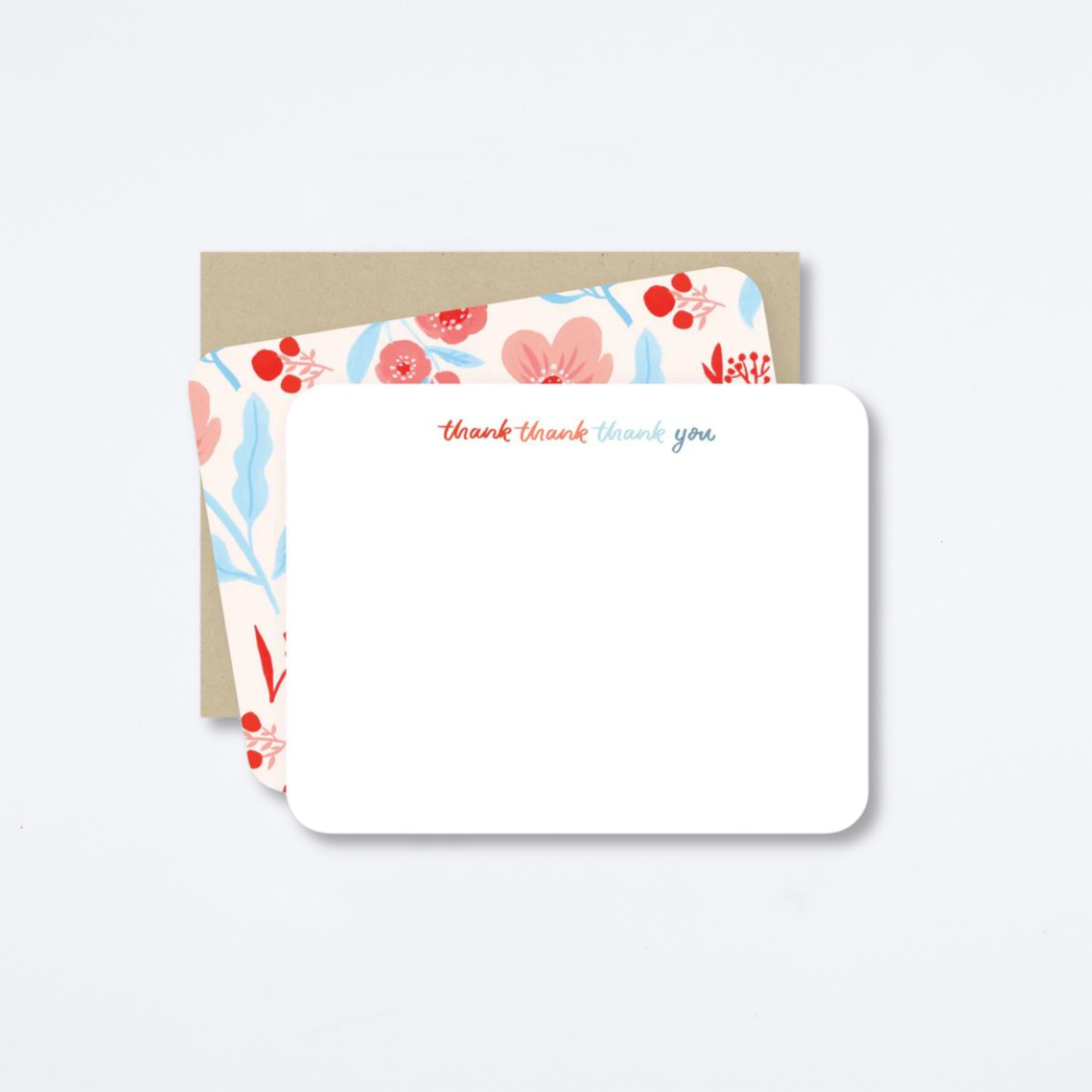 Thank Thank Thank You Flat Notecard Set