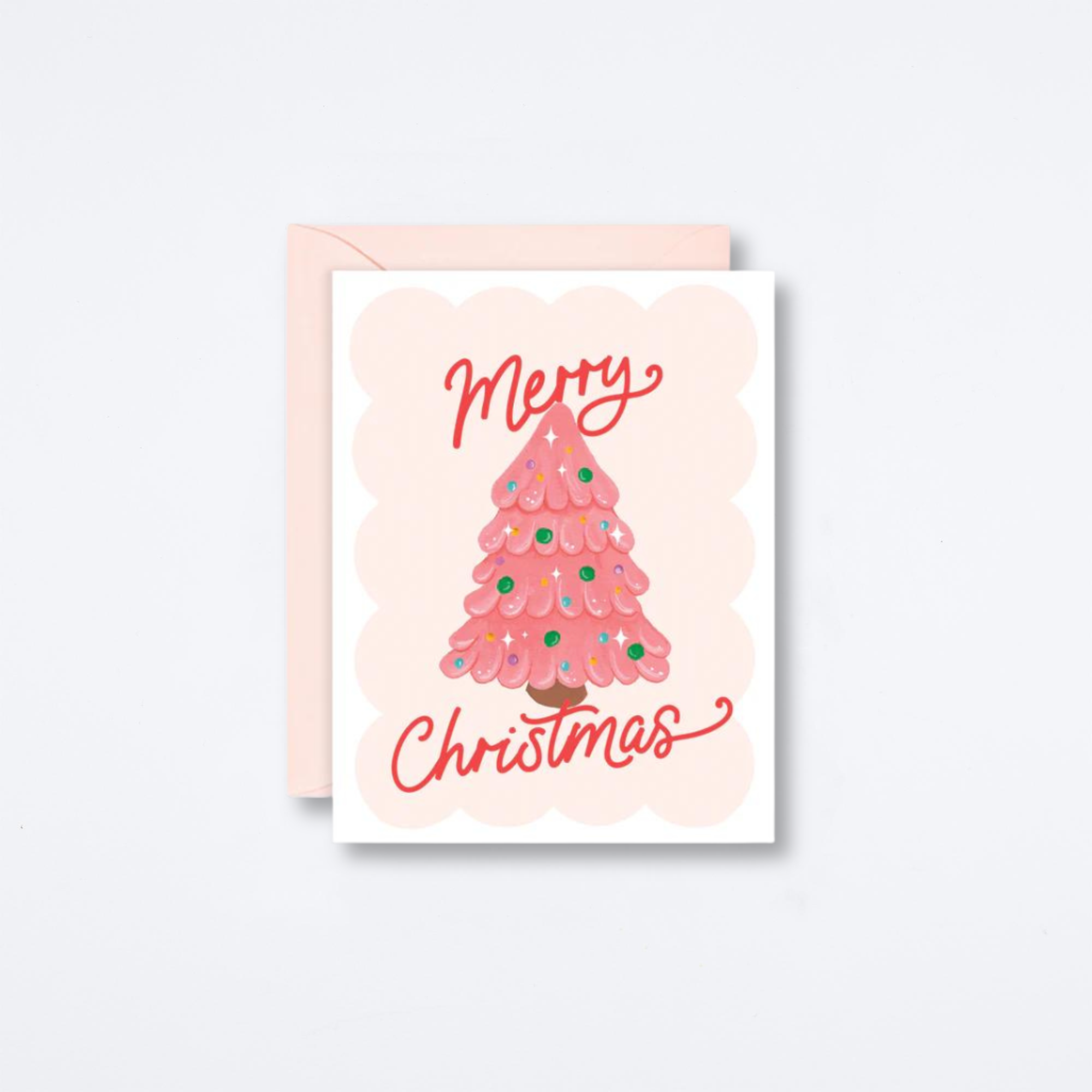 Pink Christmas Tree Card