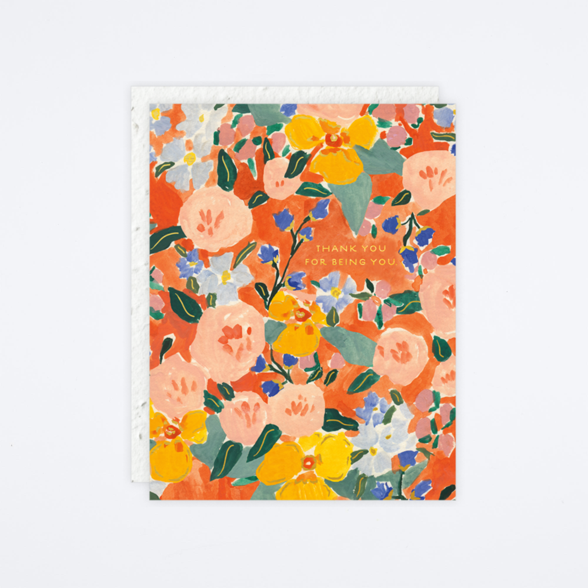 Red Orange Floral Card