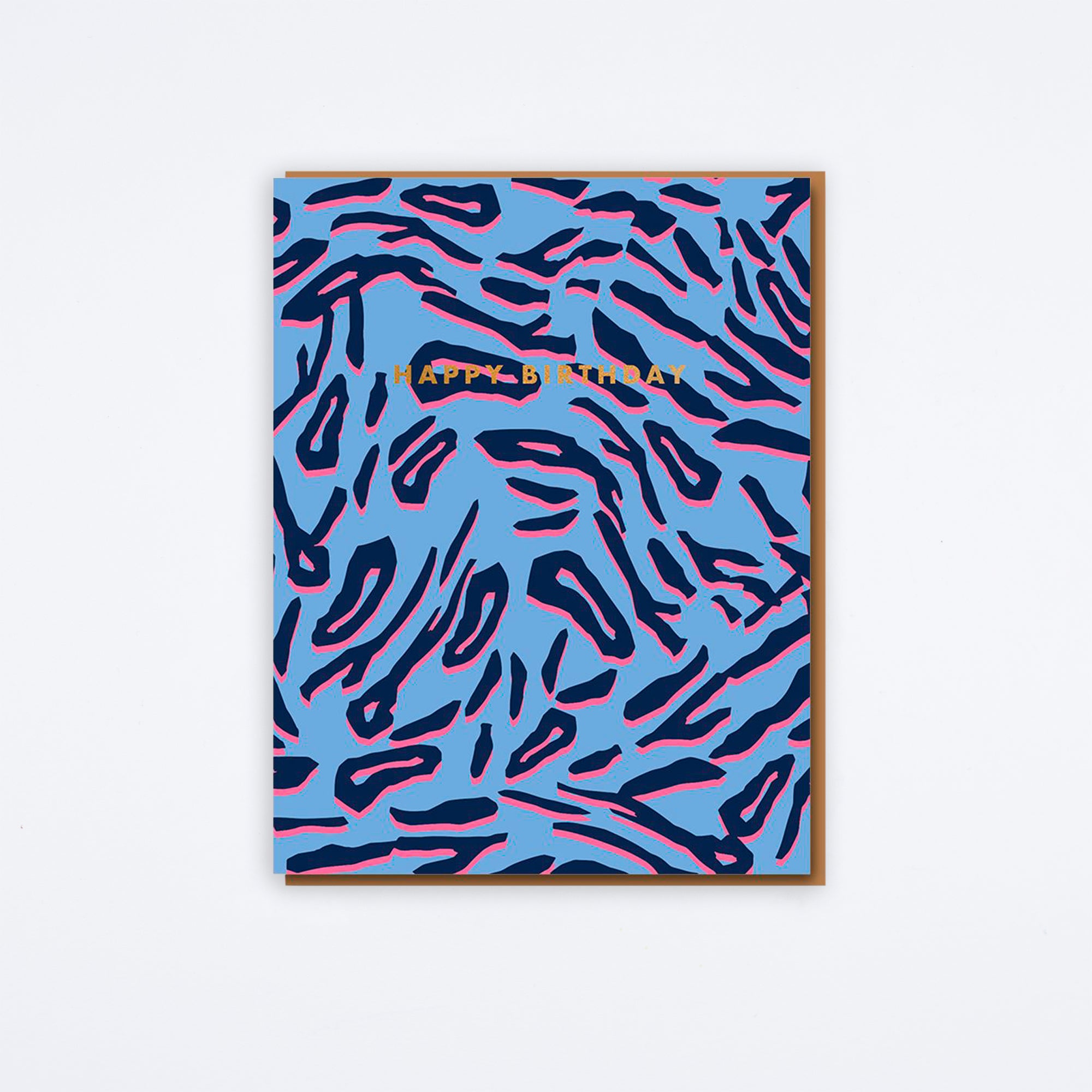 Blue Zebra Birthday Card