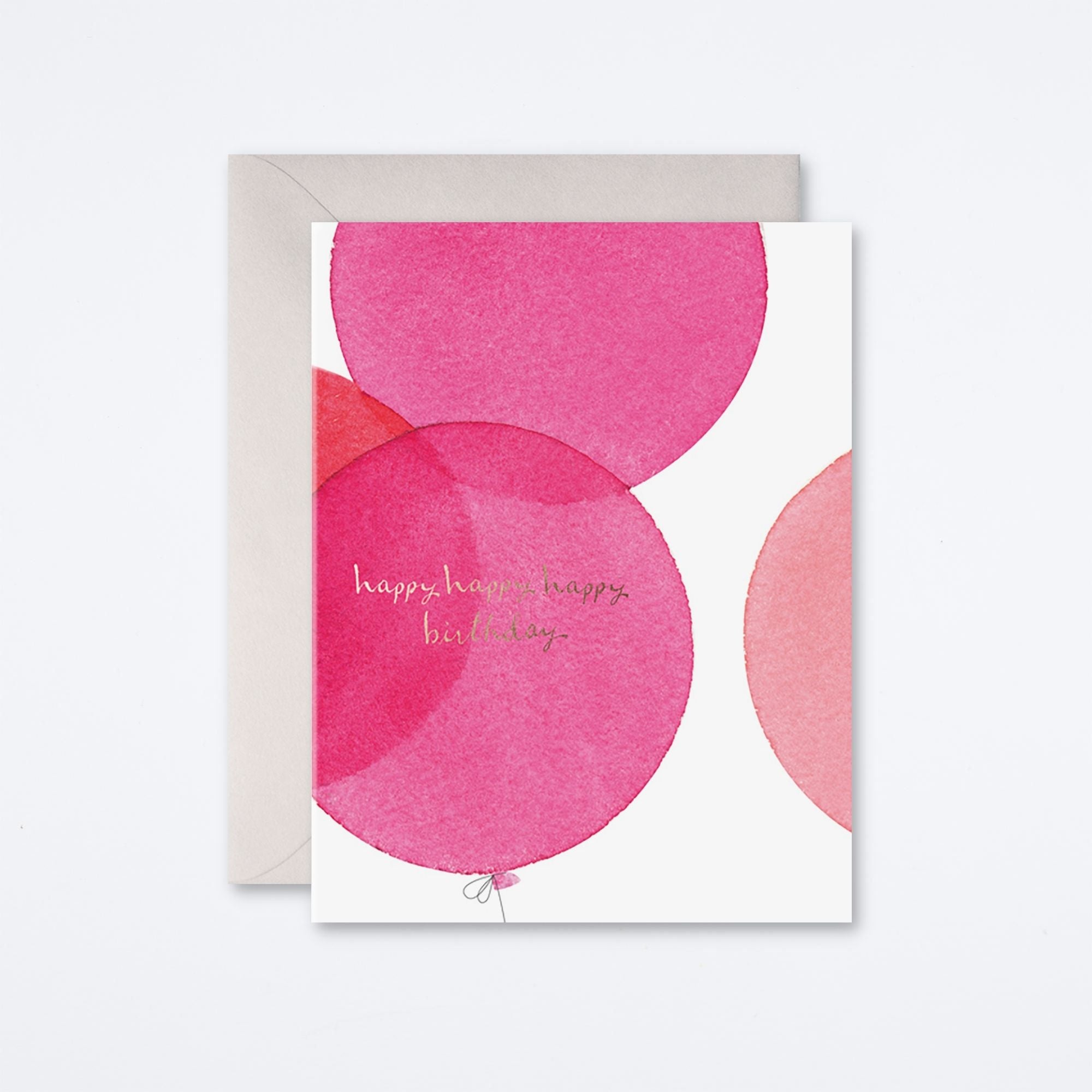 Pink Balloons Birthday Card