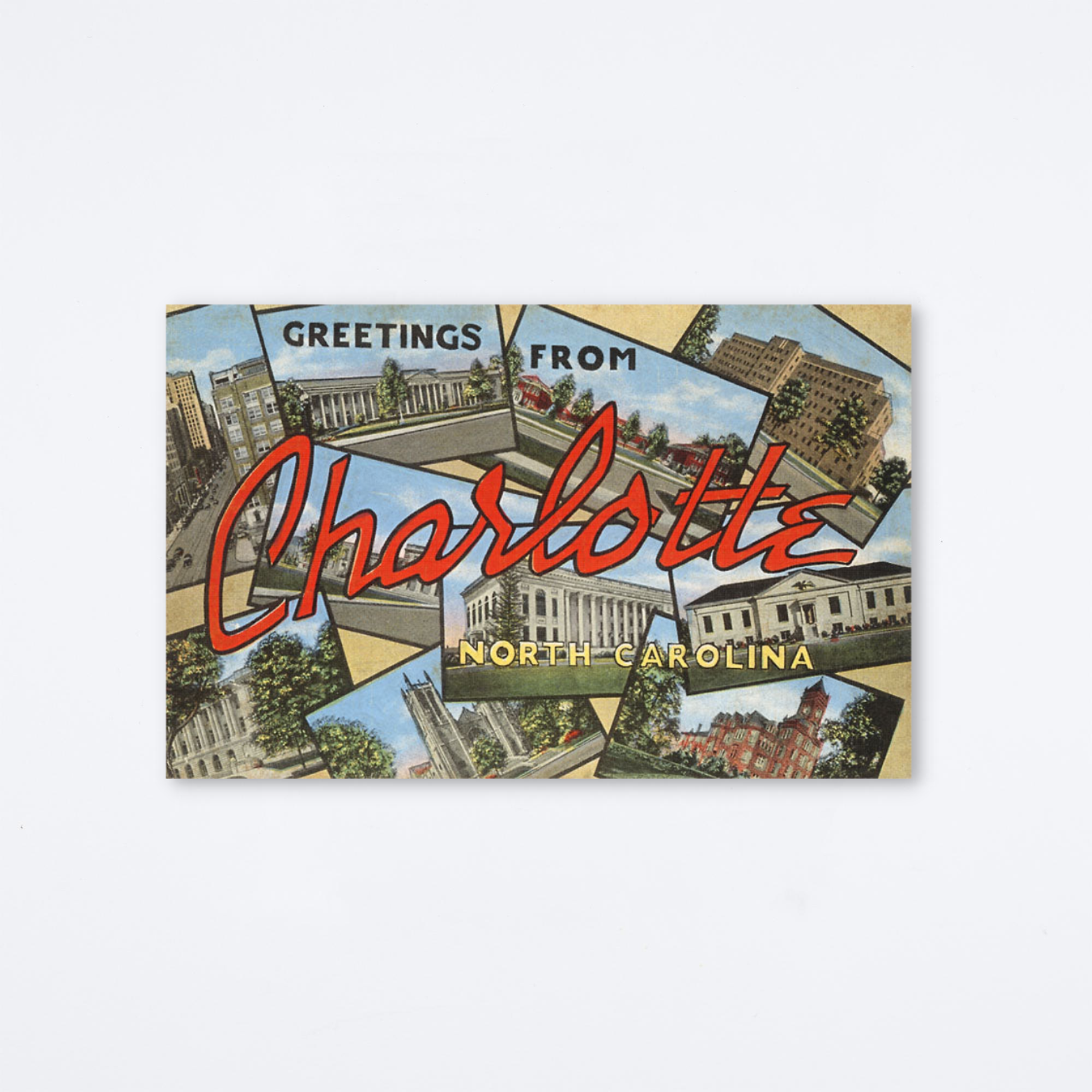 Greetings From Charlotte Landmark Postcard