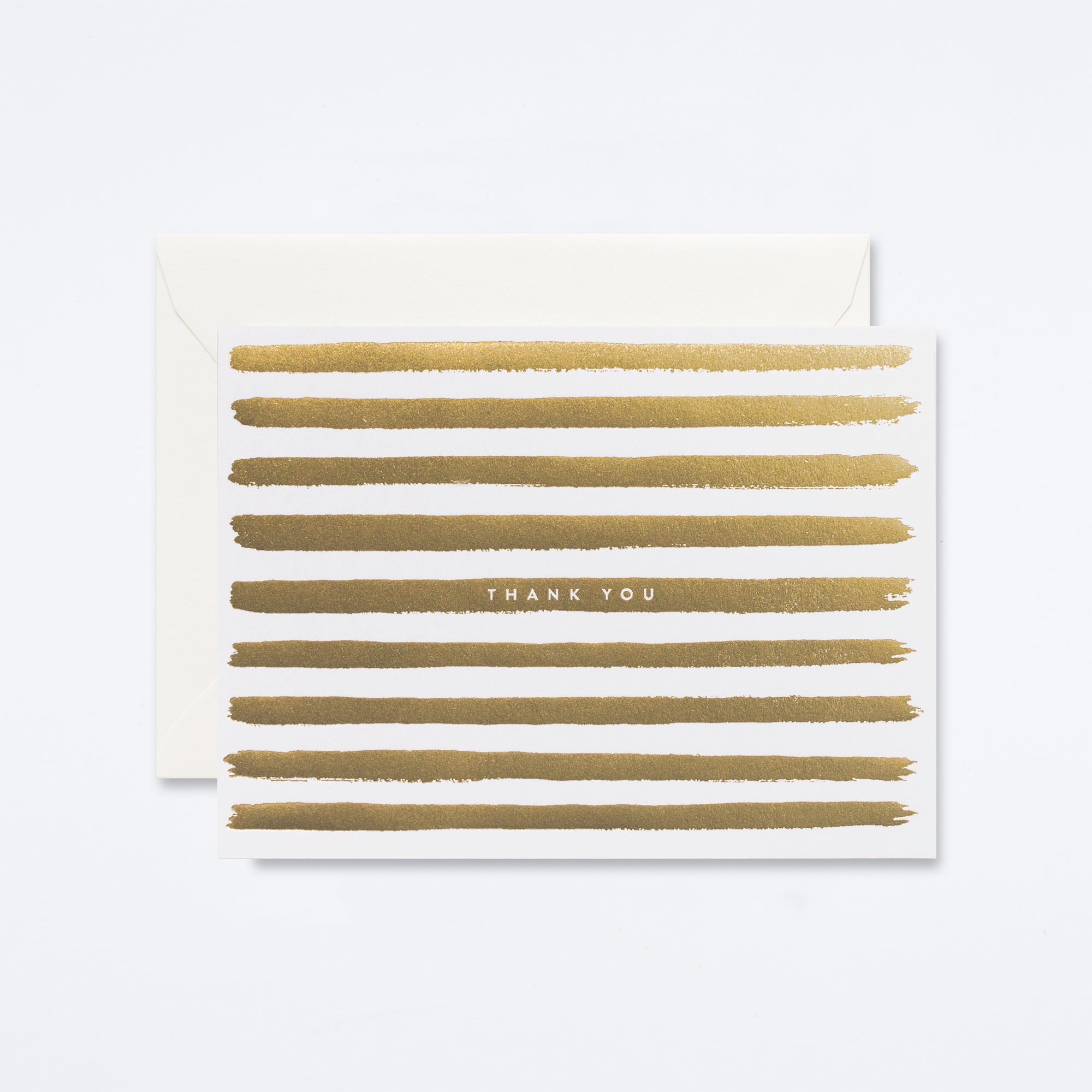 Gold Stripes Thank You Card