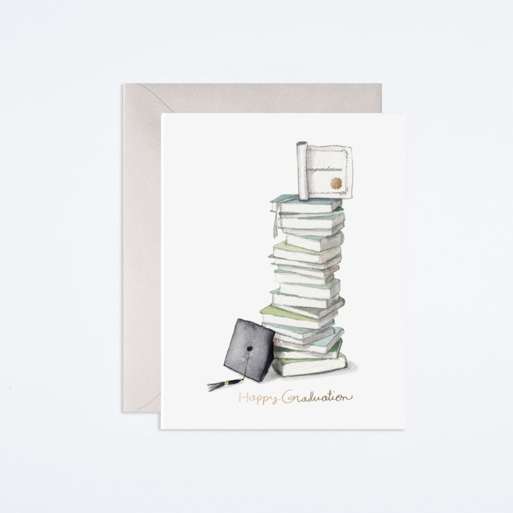 Grad Book Stack Card