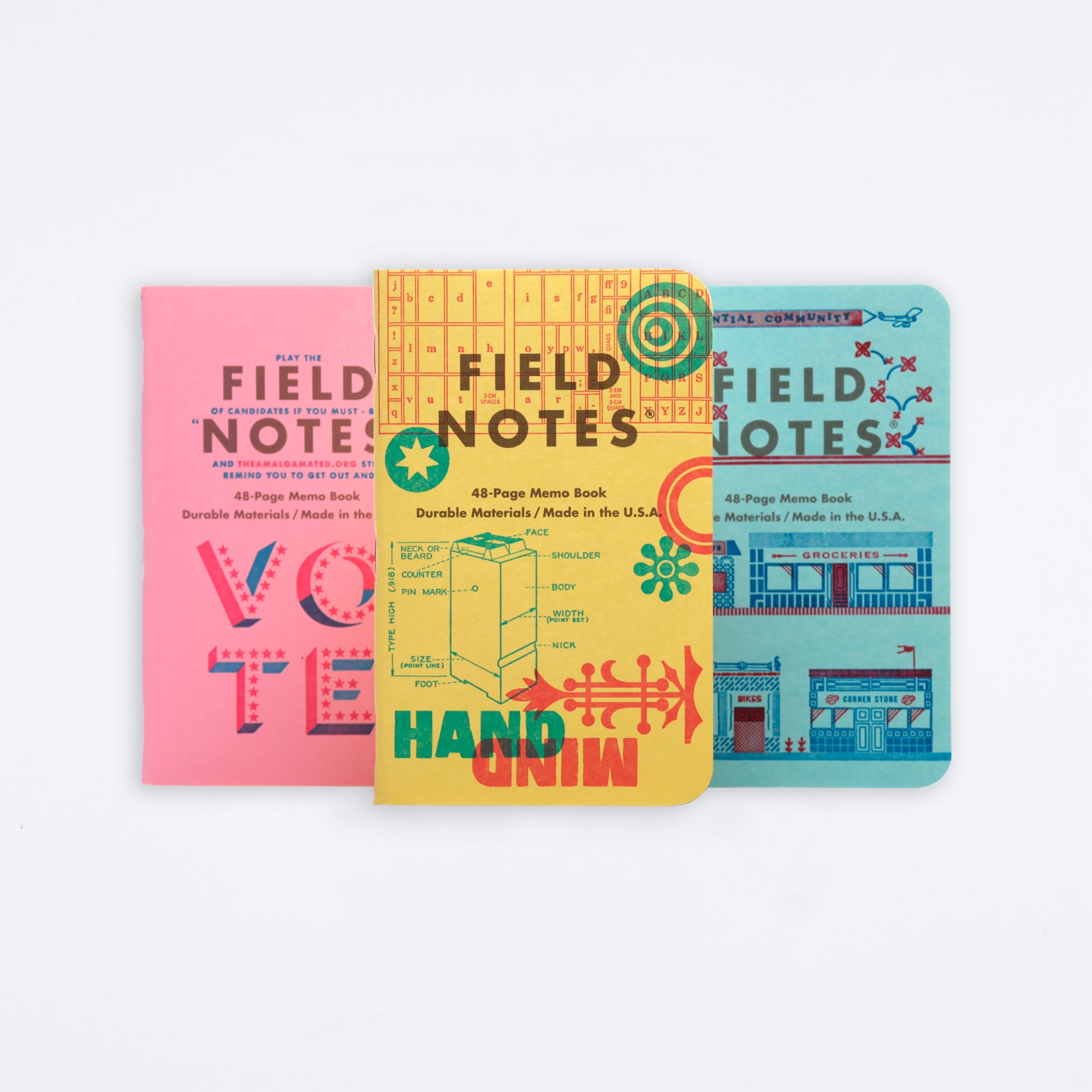 United States of Letterpress Notebook Set (Pack C)